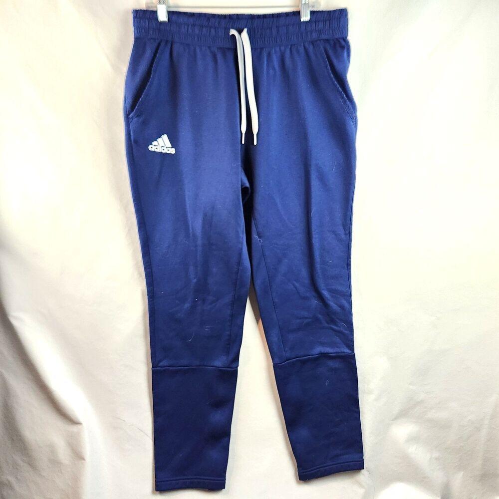 Adidas Sweatpants Men Large Blue Athletic Joggers Team Issued Tapered Sporty